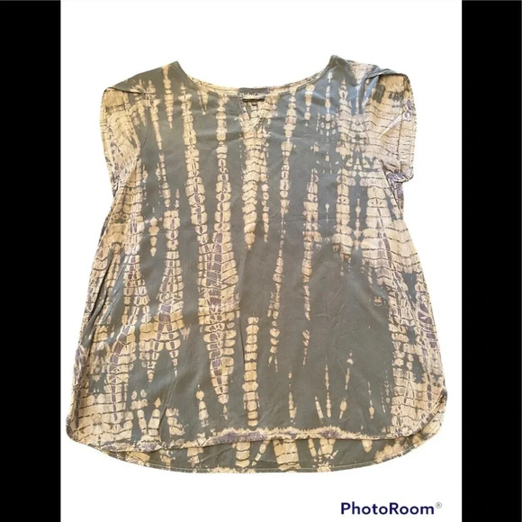 Michael Stars Tie Dye Tulip Sleeve Top Sz L - Picture 1 of 8